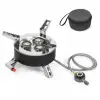 Kamp Gaz Ocağı Katlanabilir 3 Brülörlü Piezo Ateşlemeli Sırt Çantası Ocağı Açık Hava Pişirme Ocağı Kamp, Yürüyüş, Piknik ve Acil Durumlar İçin Ocak