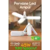 Volemi Pervane LED Ampül 3 Kanatlı 220V 45W 4500 Lümen Beyaz E27