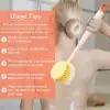 Egonex Çift Taraflı Banyo Duş Vücut Fırçası Yumuşak Uzun Saplı Sırt Kese Masaj Fırçası