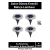 Güneş Enerjili Bahçe Aydınlatması - LED Zemin Lambası 4lü Set