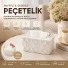 Egonex Barotti Dmr-9916 ( 18.4x12.5x9cm ) ( Beyaz ) ( Yaylı ) ( Masaüstü ) Dekoratif Dikdörtgen Peçetelik*60