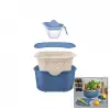 Moi Plastik Oce-1005 (mavi) (5pcs) Mutfak Seti Pls.(karıştırma Kap=4lt & Süzgeç=3.5lt & Kesim Pano & Sıkacak=0.25lt)*16