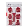Qlux L-538 Papyonlu Kurabiye Kalıbı Fırçalı Set*36