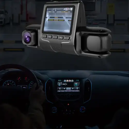 1080p Üçlü Lens Araba Dash Cam Dashcam Ön İç & Arka Hd Araba Dvr 120 ° Açı Döngü Kaydı Yerçekimi Sensörü