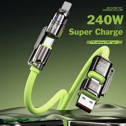 240w 4ü 1 Arada Hızlı Şarj Kablosu