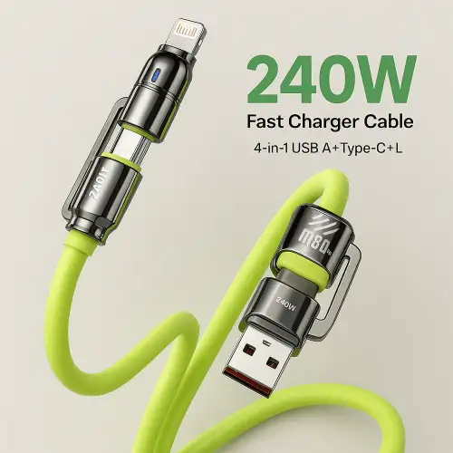 240w 4ü 1 Arada Hızlı Şarj Kablosu