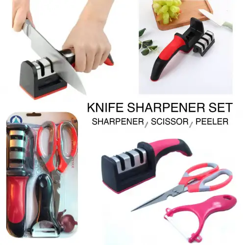 3lü Mutfak Seti Bileme + Makas + Soyacak Egonex