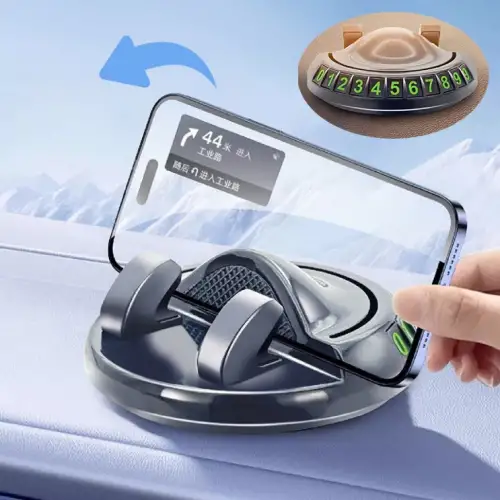 360° Dönebilen Yapışkanlı Numaratörlü Araç Telefon Tutucu