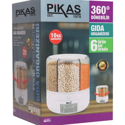 Alitech Kuru Gıda ve Bakliyat 6lı Erzak Saklama Kabı 10 Kg