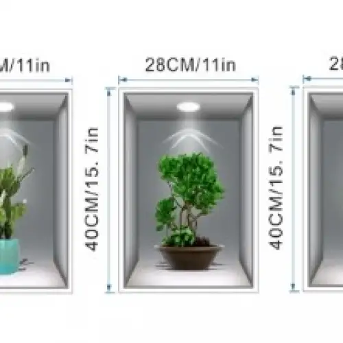 3d Çiçek Vazo Duvar Sticker 3 Lü Set Gri Fon