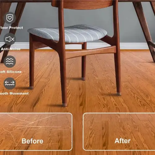 4lü Keçeli Şeffaf Silikon Sandalye Ayak Koruyucu Seti