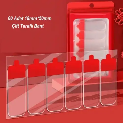 60 Parça Kolay Açılır Güçlü Çift Taraflı Bant 18mm*50mm