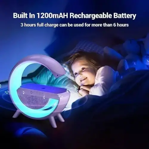 Kablosuz Telefon Şarj Bluetooth Hoparlör Istasyonu Ses Rgb Atmosfer Gece Işık Bt-2301