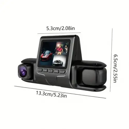 1080p Üçlü Lens Araba Dash Cam Dashcam Ön İç & Arka Hd Araba Dvr 120 ° Açı Döngü Kaydı