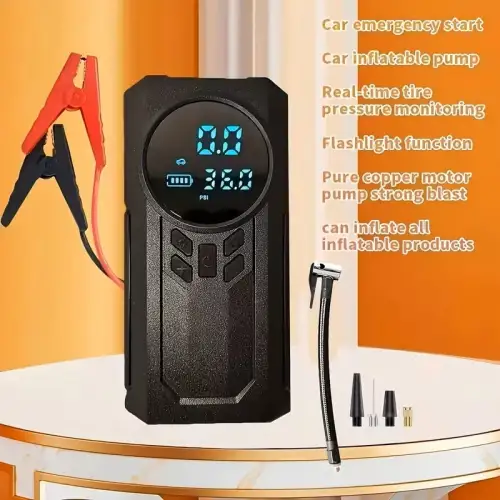 4in1 Lastik Şişirici Akü Takviyesi Powerbank Led Işık Oto Akü