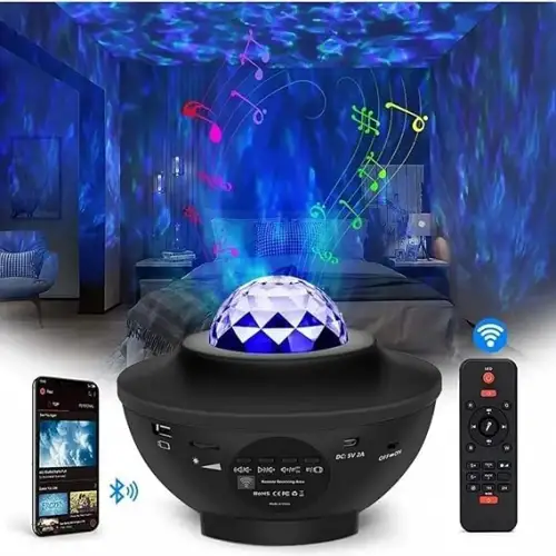 Yıldızlı Projektör Tavan Bulutsu Galaxy Lazer Işıklı Disko Topu Bluetooth Hoparlör Parti Led Lambası