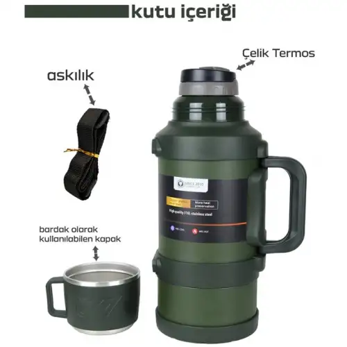 Safe Paslanmaz Çelik 3.2 Litre Termos 48 Saat Sıcak Soğuk Tutma
