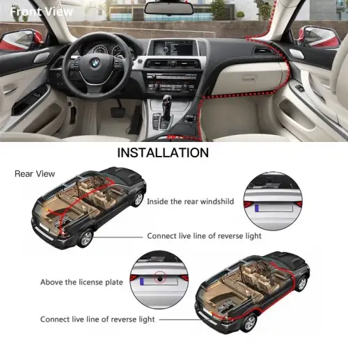 4 İnç Araç İçi Kamera Kaydedici Çift Ön Ve Arka Hd 1080p Gece Görüşlü Araç Kamerası