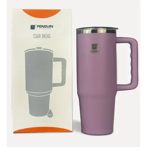 Penguin Termos Pipetli Termos Bardak 900 Ml Paslanmaz Çelik Mor