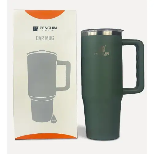 Penguin Termos Pipetli Termos Bardak 900 Ml Paslanmaz Çelik Yeşil