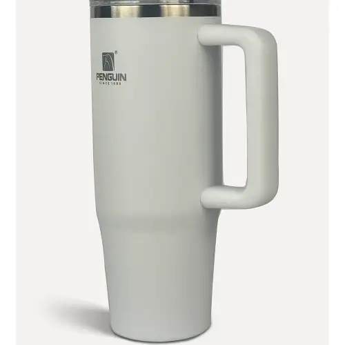 Penguin Termos Pipetli Termos Bardak 900 Ml Paslanmaz Çelik Beyaz