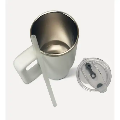 Penguin Termos Pipetli Termos Bardak 900 Ml Paslanmaz Çelik Beyaz