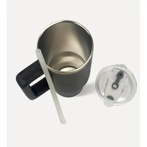 Penguin Termos Pipetli Termos Bardak 900 Ml Paslanmaz Çelik Siyah