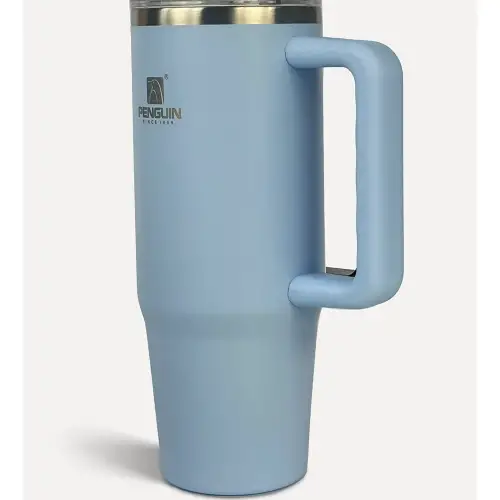 Penguin Termos Pipetli Termos Bardak 900 Ml Paslanmaz Çelik Mavi