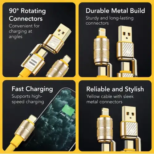 Platoon Pl-8631 4in1 Hızlı Şarj Ve Data Kablosu Type-c / Lightning / Micro Usb