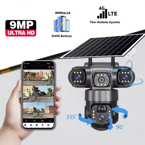 Solar Güneş Enerjili, 4G Destekli Akıllı Dış Mekan Kamerası v380 pro CMR50
