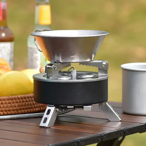 Kamp Gaz Ocağı Katlanabilir 3 Brülörlü Piezo Ateşlemeli Sırt Çantası Ocağı Açık Hava Pişirme Ocağı Kamp, Yürüyüş, Piknik ve Acil Durumlar İçin Ocak