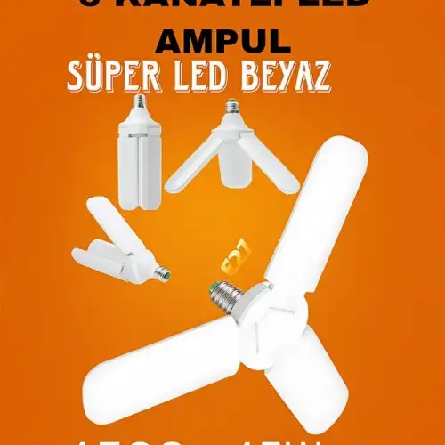 Volemi Pervane LED Ampül 3 Kanatlı 220V 45W 4500 Lümen Beyaz E27
