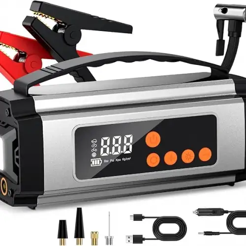 Pro Akü Takviye Şarj Cihazı 10000 Mah Akü Takviye Cihazı Akü Şarj Cihazı Lastik Şişirme Pompası 4in1 Jump Starter