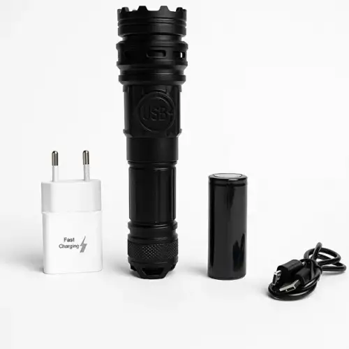 Wıson WS-6868 2500 lümen 25 wat 5000 mah Pil Şarj Edilebilir Uzun Menzilli El Feneri