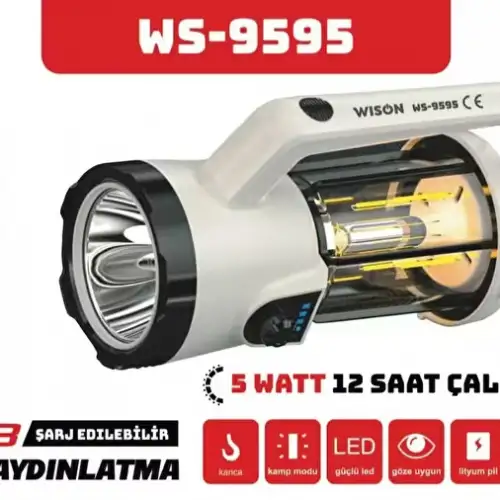 Wison WS-9595 Profesyonel El Feneri & Kamp Lambası | 5W