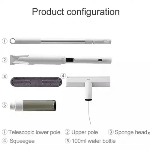 Egonex Pencere Sileceği, Cam Temizleme Aleti, Kirli Su Toplayıcı, Alüminyum Uzun Saplı, İç ve Dış Mekanlar