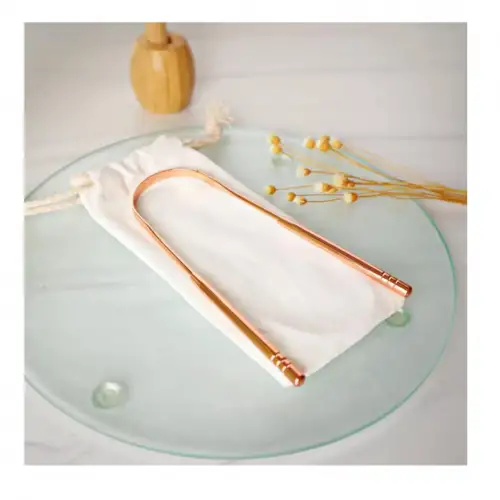 Bakır Dil Sıyırıcı Dil Temizleyici ve Dil Kazıyıcı Temizleme Ağız Bakım Aparatı Bakır Paslanmaz Hijyenik Aparat