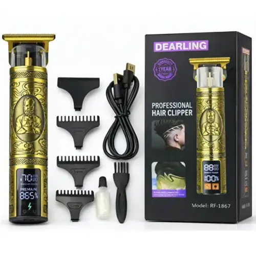 Dearling RF-1867 Profesyonel Saç ve Sakal Tıraş Makinesi - Dijital Göstergeli, Retro Tasarım