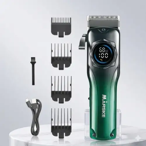 MARSKE Profesyonel Saç Makası Paslanmaz Çelik Bıçak Keskin Kesim Yüksek Güç Düşük Gürültü LED Dijital Ekran Şarj Edilebilir Ayarlanabilir