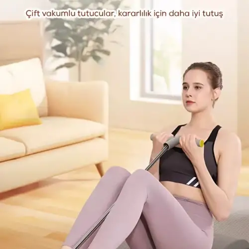 Çift Vantuzlu Mekik Çekme Plastik Spor Aleti Direnç Lastikli Egonex