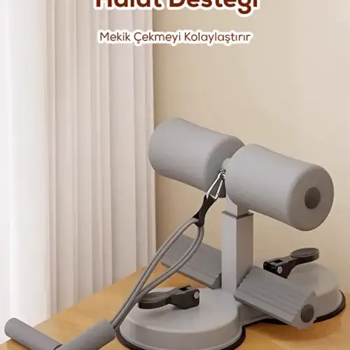 Çift Vantuzlu Mekik Çekme Plastik Spor Aleti Direnç Lastikli Egonex