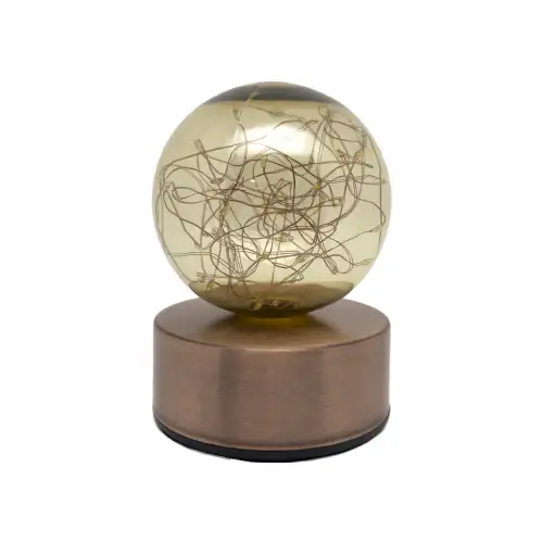 Ambiyans Led Masa Lambası Usb Şarjlı Bronz Roe Eskitme