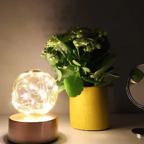 Ambiyans Led Masa Lambası Usb Şarjlı Bronz Roe Eskitme