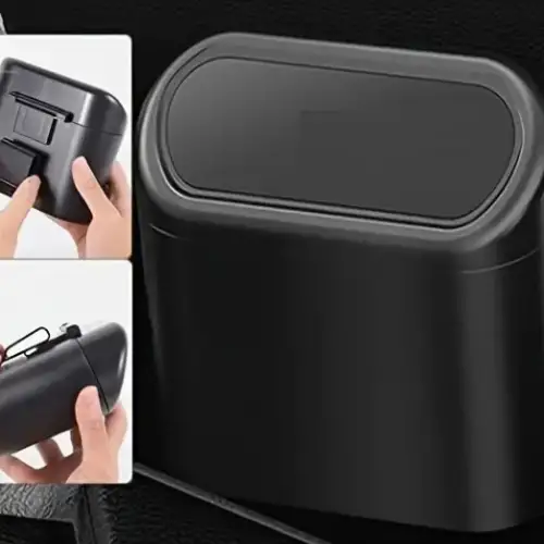 Araba Çöp Kutusu Kapaklı Organizer Siyah