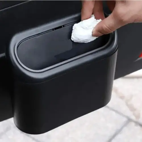 Araba Çöp Kutusu Kapaklı Organizer Siyah