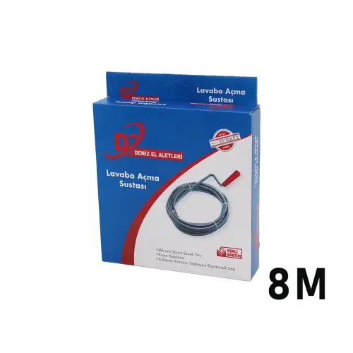 Aslan ( 8mt ) ( Susta ) Spral Lavabo & Gider Boru Açar*48