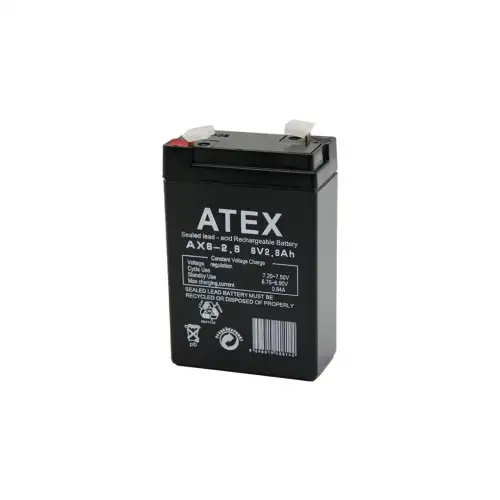 Atex Ax6-2.8 ( İnce ) Akü 6v 2.8ah Amper*20