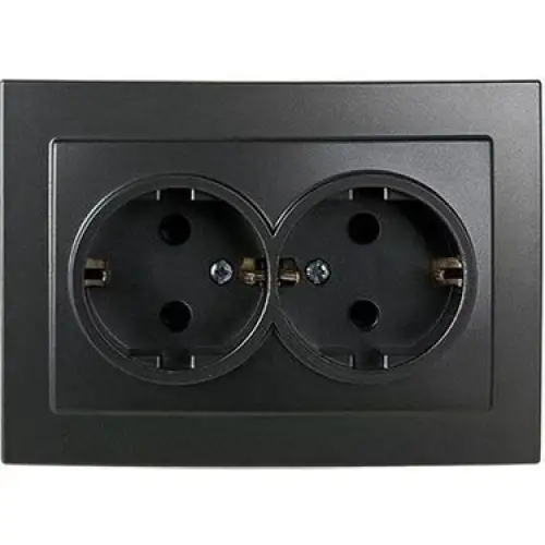 Atom ( Siyah ) Topraklı 2li Priz*12x10