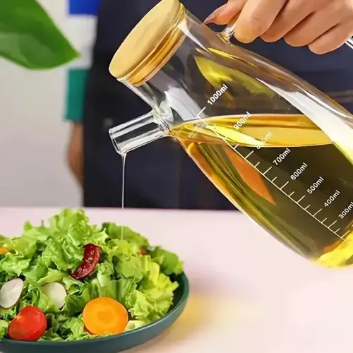 Bambu Kapaklı Cam Yağdanlık