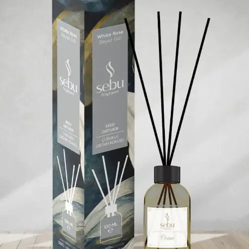 Beyaz Gül Ortam Kokusu Bambu Çubuklu Sebu 100 Ml